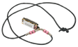 The image shows a Hohner harmonica necklace featuring a small, chrome-plated harmonica with gold reed plates on an adjustable black braided cord. The necklace includes pink beads and metal wire wrappings. Designed for easy, hands-free access, it’s popular among folk, blues, and country musicians. Hohner, a renowned German brand established in 1857, is known for high-quality harmonicas and accordions.
