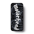 Black Motorhead pick tin on a white background