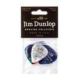 Pack of Jim Dunlop guitar picks with packaging on a white background