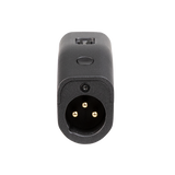 A D'Addario mic adaptor on  a white background