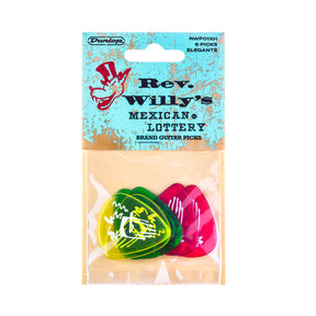 Dunlop Rev Willy's pick package on a white background
