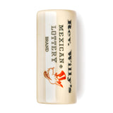 Ceramic guitar slide with Rev Willy's Mexican Lottery branding on a white background