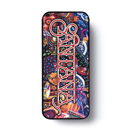 Santana guitar pick tin on a white background