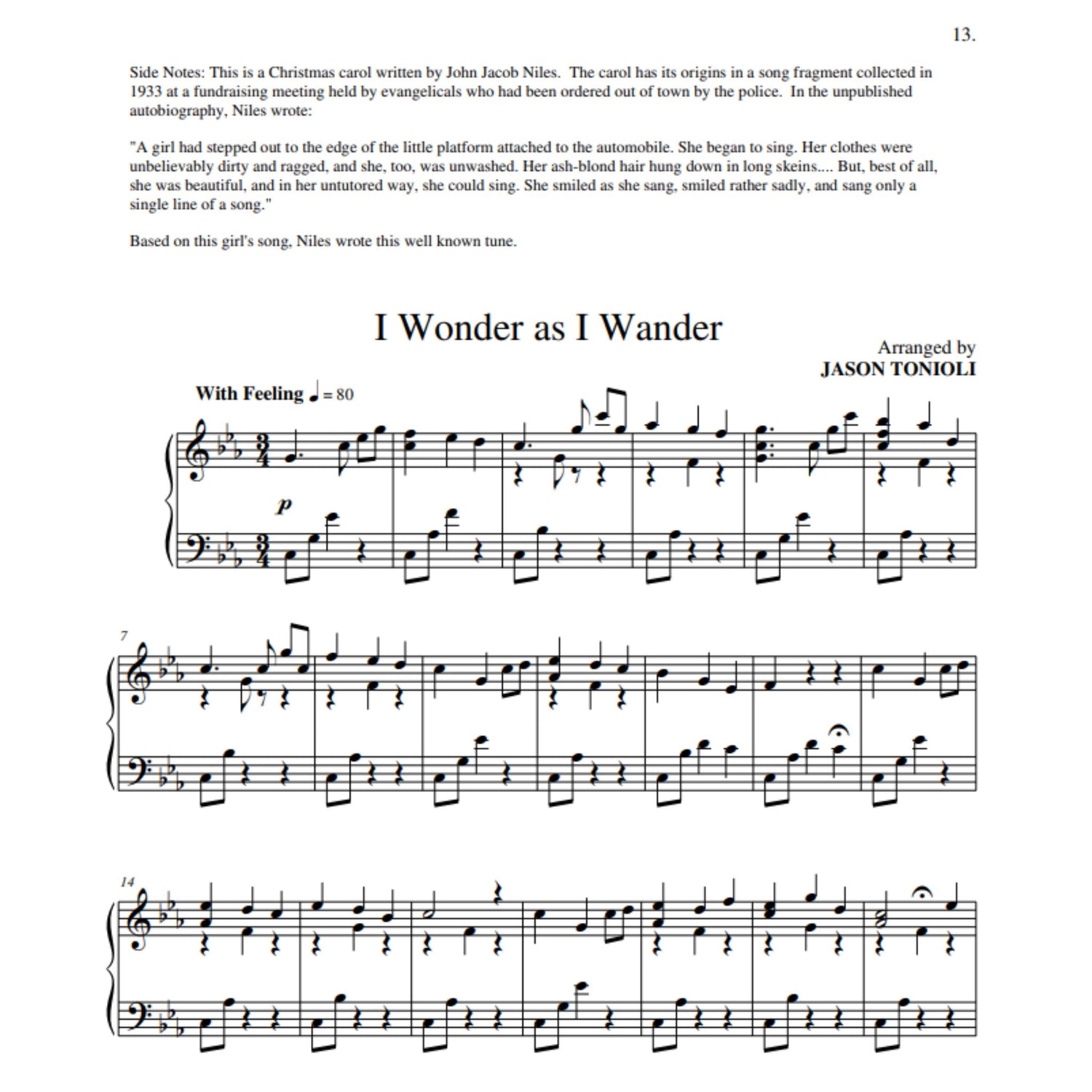 A Christmas Gift - New Age Piano Book - Jason Tonioli