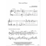 The image shows a page of sheet music for "Twist and Shout" by Bert Russell and Phil Medley. It features a fast rock tempo in 4/4 time, piano notation with treble and bass clefs, lyrics under the melody, chord symbols, fingering, and dynamic marking "mf." The opening lyrics are visible, and a teacher duet section appears at the bottom. The page is numbered 31 and includes SongATV Music Publishing copyright info.