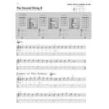 Music sheet with Mandolin tab and notation for 'The Second String A' on a white background