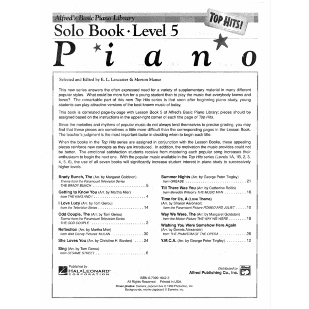 Alfred’s Basic Piano Library: Top Hits! Solo Book 5
