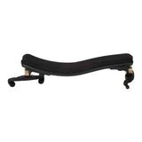 Black Anton Brenton Violin Shoulder rest with gold accents on a white background