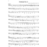 Sheet music for Chorale No. 2 by Johann Sebastian Bach for Tuba with different voices labeled.