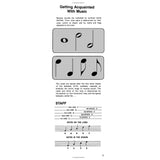 Getting acquainted with music page of a book. 