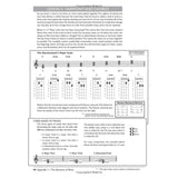 Music theory sheet with mandolin chord diagrams and text on a white background