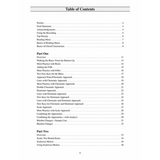 Table of contents for music book Building Walking Bass lines on a white background