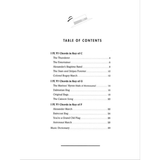 The image shows a table of contents from a music instruction book focused on learning V7 (dominant seventh) chords in the keys of C, G, and F. It lists popular American songs, marches, and rags like The Entertainer, The Marines' Hymn, and You're a Grand Old Flag. The book also includes a Music Dictionary, emphasizing traditional American repertoire for teaching chord progressions.