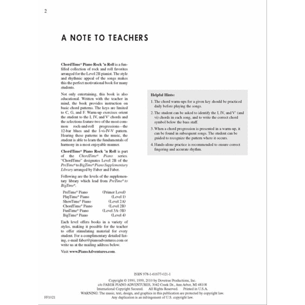 ChordTime Piano Rock ’n’ Roll – Level 2B (Faber Piano Adventures)