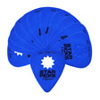 The image shows bright blue **Star Picks** guitar picks arranged in a fan shape. Each pick features a distinctive star-shaped hole in the center, the text "STAR PICKS," "1.0mm" thickness, and a patent number "PAT. 5587542." The star cutout serves as a unique design and may enhance grip or flexibility. These medium gauge picks combine visual appeal with functionality, making them stand out from standard guitar picks.