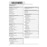 Table of contents for a music book called Beginning Electric Bass on a white background