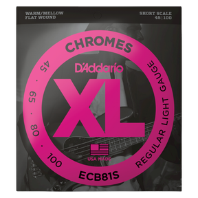 Packaging for D'Addario ECB81S bass strings with brand details