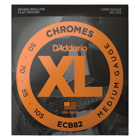 Packaging for D'Addario ECB82 bass strings with brand details