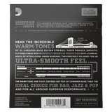 Backside of packaging for D'Addario ECB82 bass strings with product details