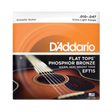 Packaging for D'Addario EFT15 Flats acoustic guitar strings with product details