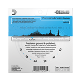 D'Addario Corrosion Barrier Sleeve string guide packaging, featuring a white and blue card with product specifications, a string gauge diagram, and a barcode.