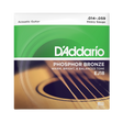 Packaging for D'Addario EJ18 Phosphor Bronze guitar strings with product details