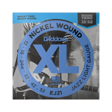 Packaging for D'Addario EJ21 Jazz Light guitar strings with product details