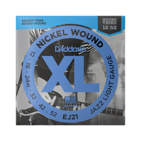 Packaging for D'Addario EJ21 Jazz Light guitar strings with product details
