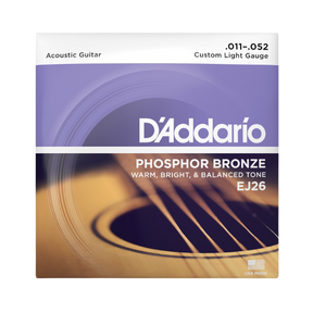 Packaging for D'Addario EJ26 guitar strings with brand details