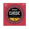D'Addario Classic Nylon guitar strings 3/4 size package, featuring a red square box with a circular black, gold, and red label.
