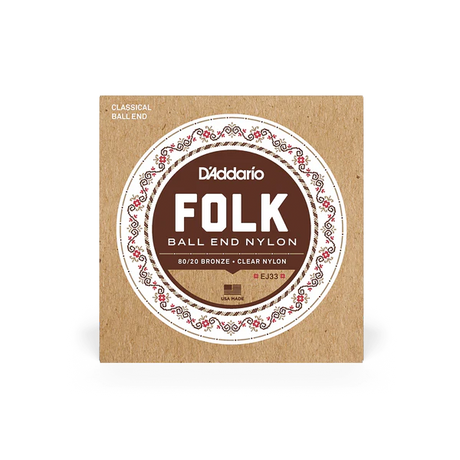 Packaging for D'Addario EJ33 Folk Nylon guitar strings