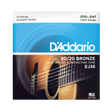 Packaging for D'Addario EJ36 12-string acoustic guitar strings with product details