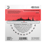 Backside of packing for D'Addario EJ39 strings with product details and string gauges