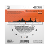 The backside of packaging for D'Addario EJ42 resophonic guitar strings with product details and string gauges