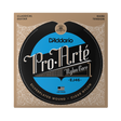 D'Addario Pro.Arté EJ46 classical guitar nylon string instrument packaging, featuring a tan and black design with a prominent blue circular logo.