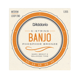 D'Addario EJ55 Phosphor Bronze 5-String Banjo Strings - Medium (10-23)