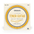 Front of packaging for D'Addario's EJ66 tenor guitar strings with brand and product details.