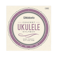D'Addario Concert Ukulele Clear Nylon guitar strings package, model EJ88C, featuring a cream-colored square card with a purple and gray circular label design.