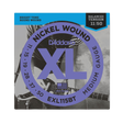 Packaging for D'Addario EXL115BT electric guitar strings with brand a product details.