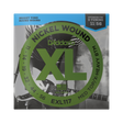 Packaging for D'Addario EXL117 electric guitar strings with brand and product details.