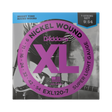 Packaging for D'Addario EXL120-7 electric guitar strings with brand and product details.