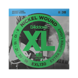 Packaging for D'Addario EXL130 electric guitar strings with brand and product details.