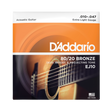 Packaging for EJ10 80/20 bronze guitar strings by D'Addario