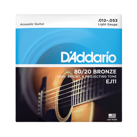 Packaging for D'Addairo EJ11 80/20 Bronze guitar strings