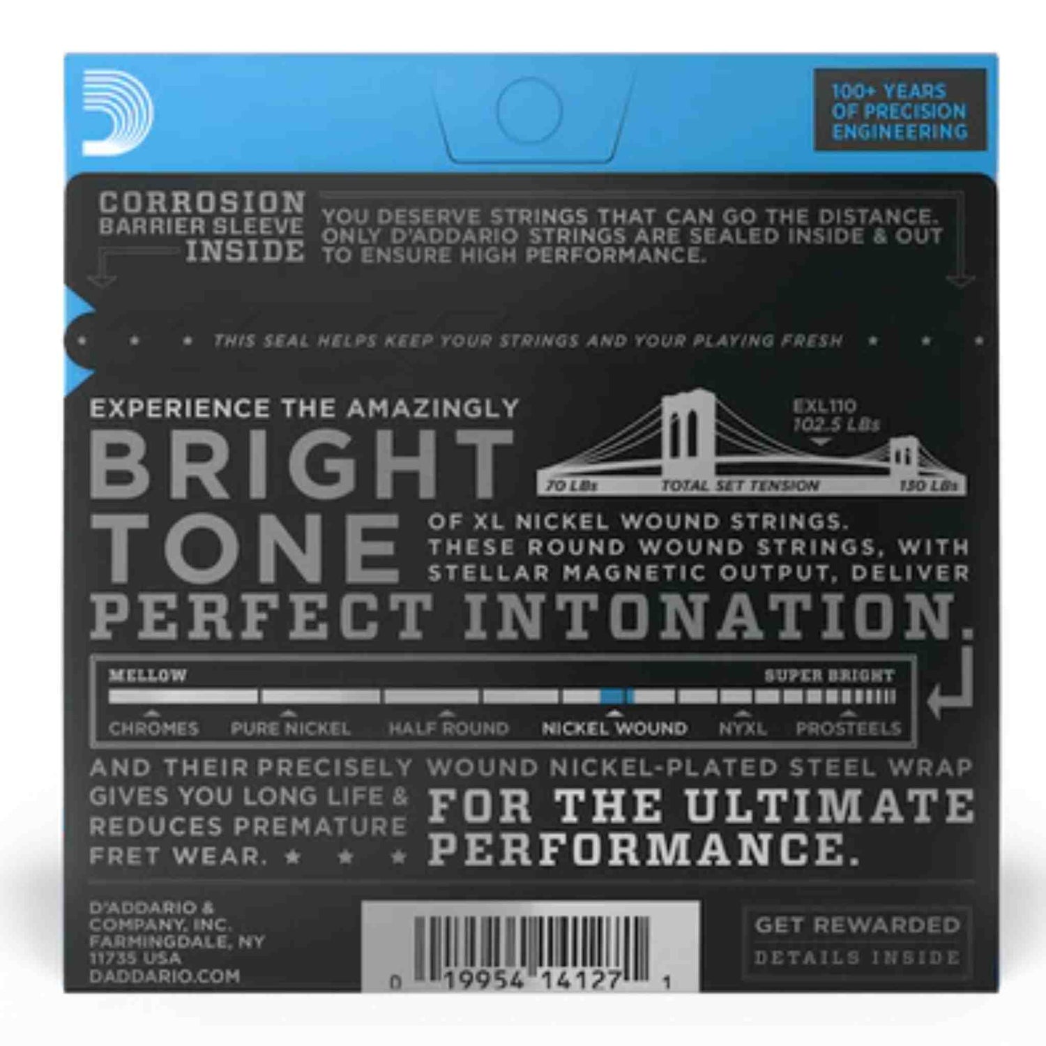 D'Addario EXL110 Nickel Wound Electric 10-46 Regular Light Electric Guitar Strings