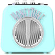Small turquoise amplifier with 'Honeytone' branding on a white background