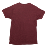 The image shows a plain maroon or burgundy t-shirt photographed from the back against a white background. There are no visible musical instruments, music-related graphics, or accessories on this side. If related to the music industry, any branding or designs may be on the front, which is not shown in this view.