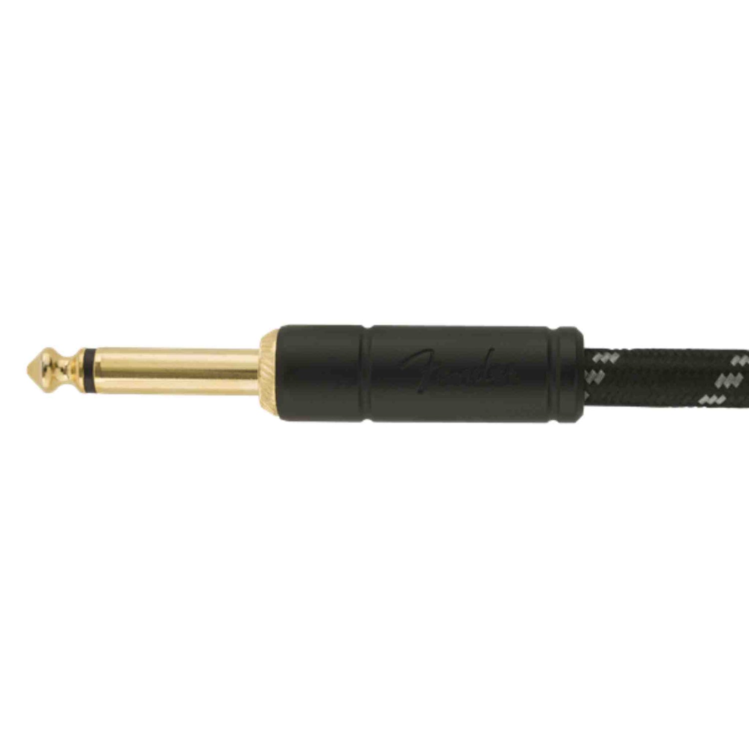 Fender Deluxe Series Tweed Instrument Cable - Straight/Straight - Black Tweed - 18.6FT