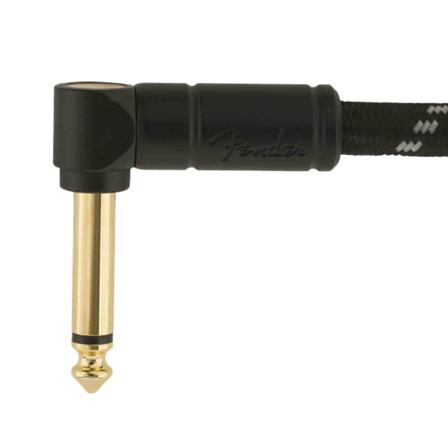 Fender Deluxe Series Tweed Instrument Cable, Straight/Angle - Black Tweed - 15FT