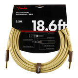 Fender Deluxe Series Tweed Instrument Cable - Straight/Straight - Tweed - 18.6FT